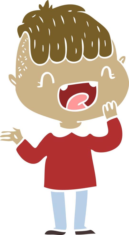 flat color style cartoon happy boy laughing vector