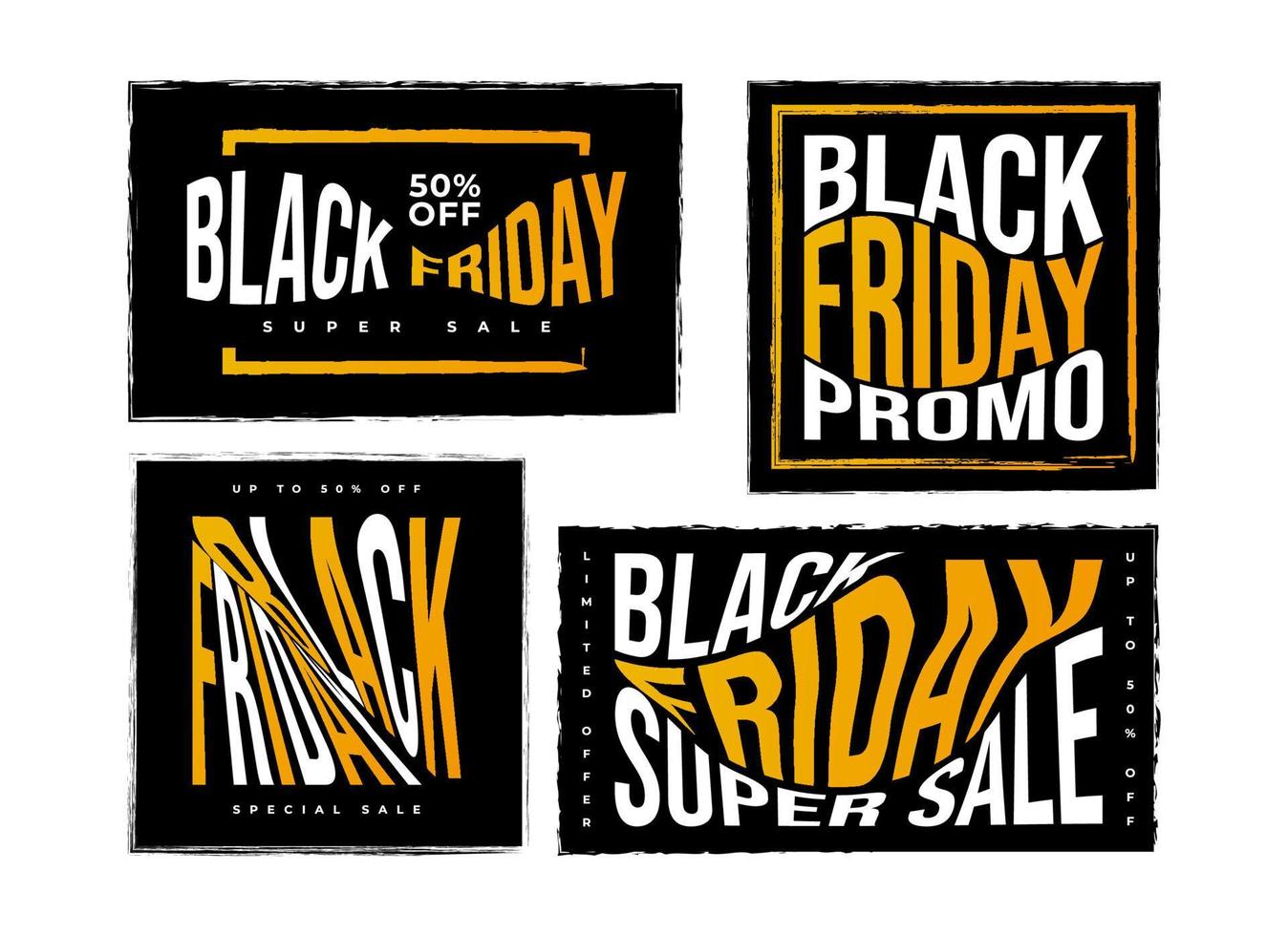 Set of Black Friday Sale Banner or Poster. Advertising and Promotion Banner Design for Black Friday Campaign vector