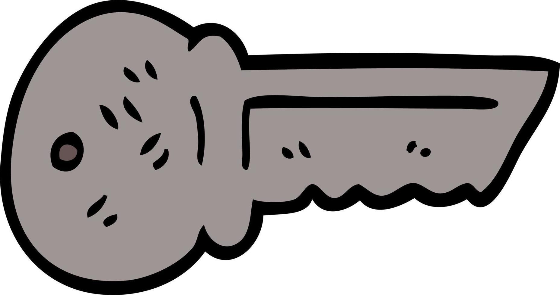 cartoon doodle metal key vector