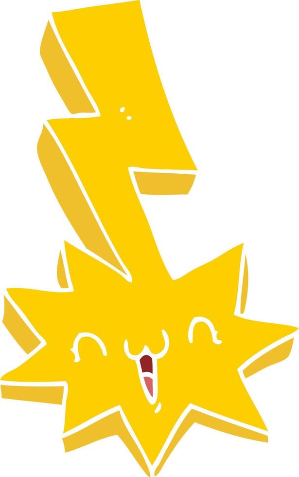 flat color style cartoon lightning bolt vector