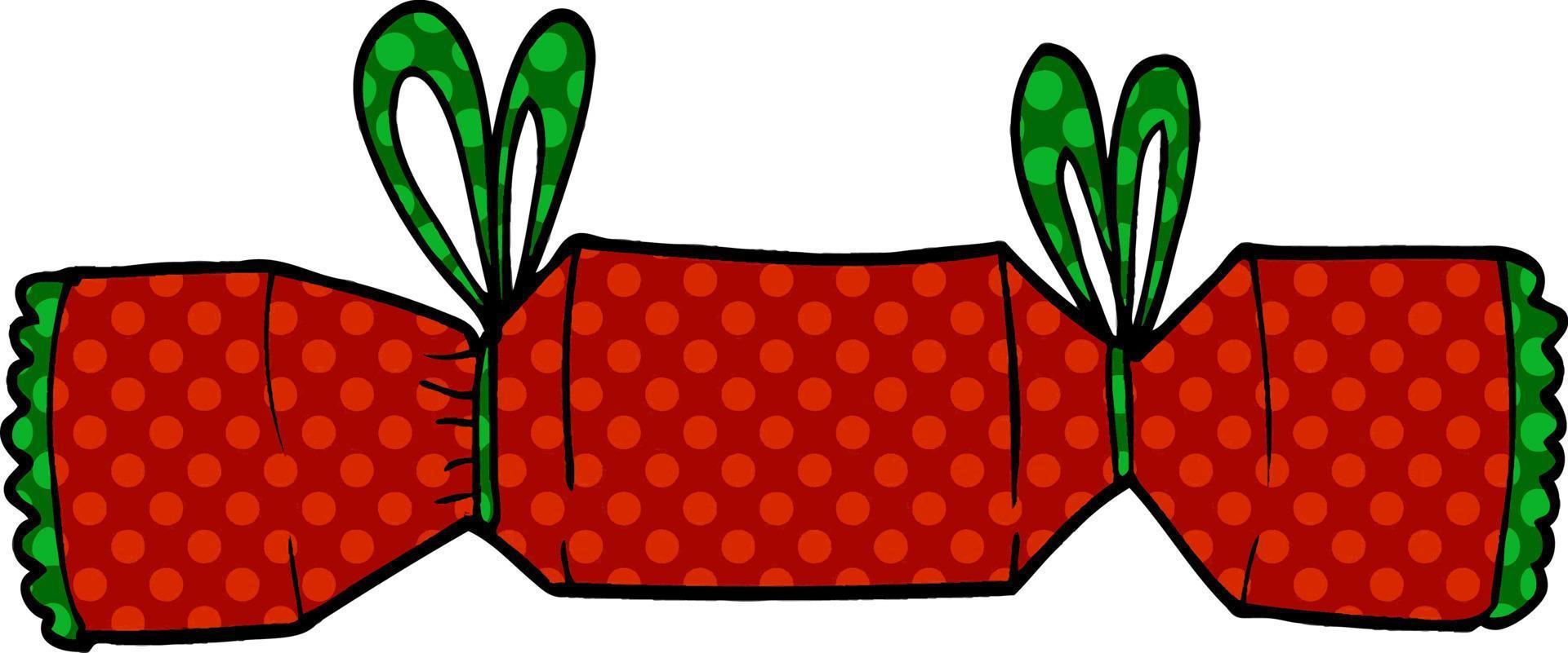 cartoon doodle christmas cracker vector