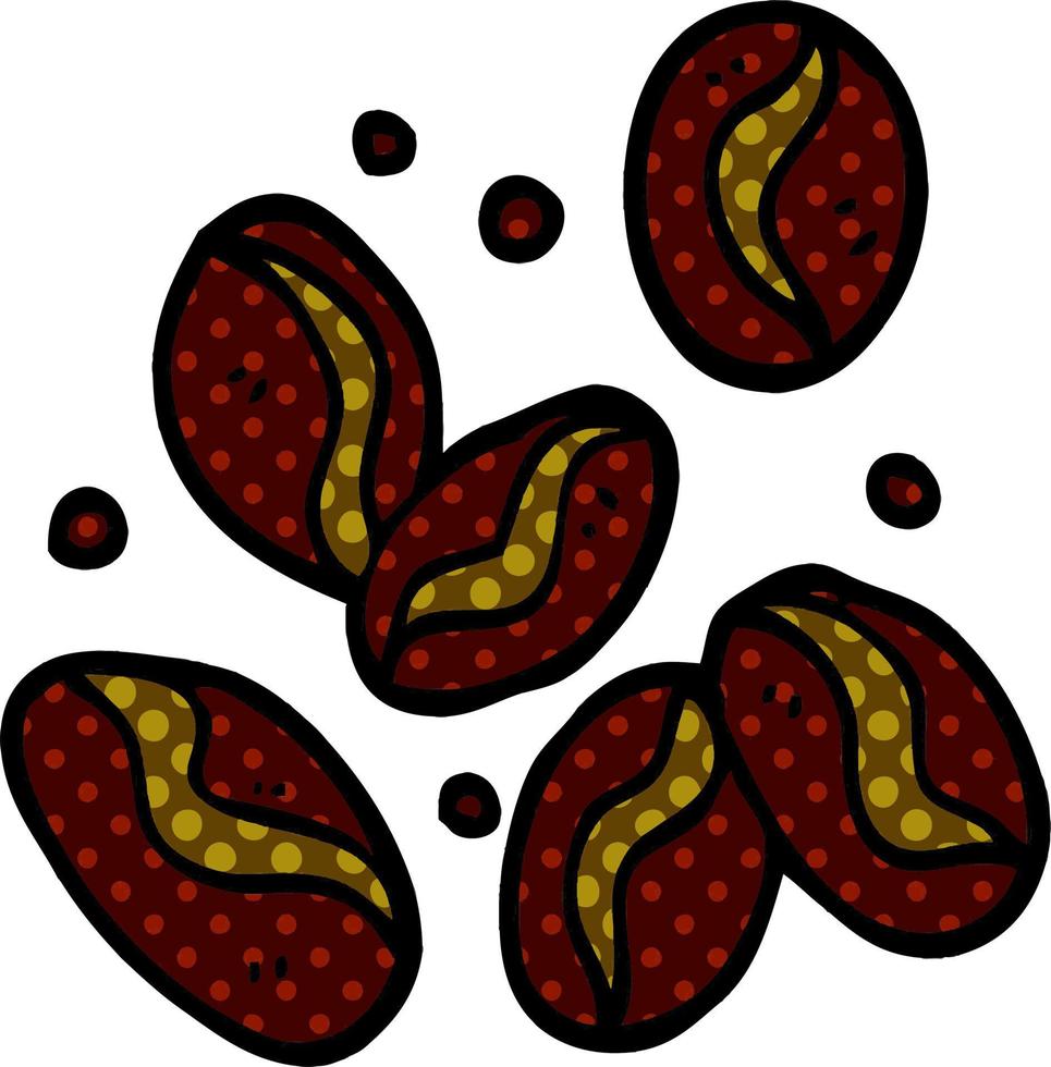 cartoon doodle coffee beans vector