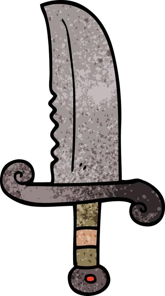 cartoon doodle jeweled sword vector