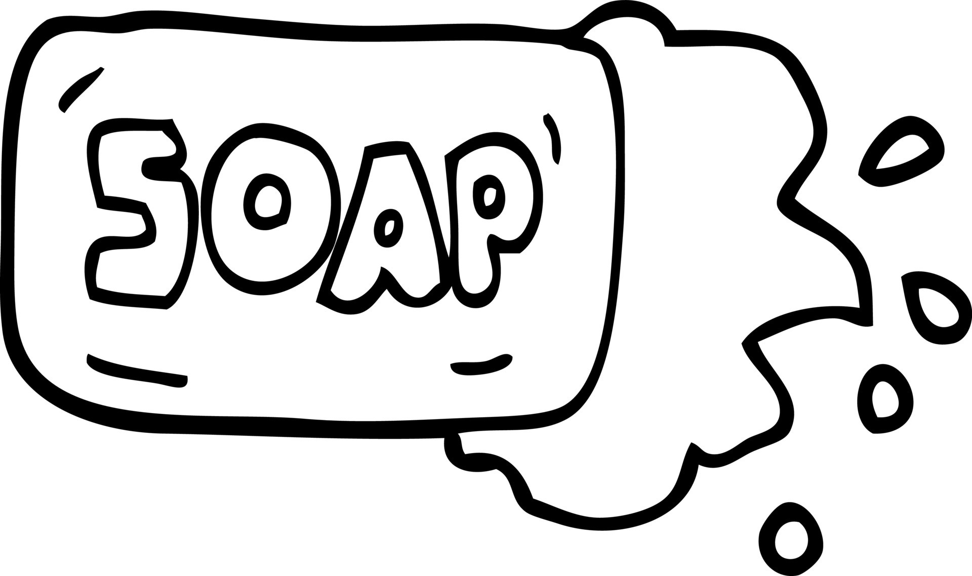 barra de jabón de dibujos animados de dibujo lineal 12209378 Vector en