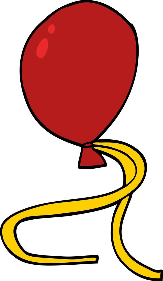 caricatura, garabato, globo rojo vector