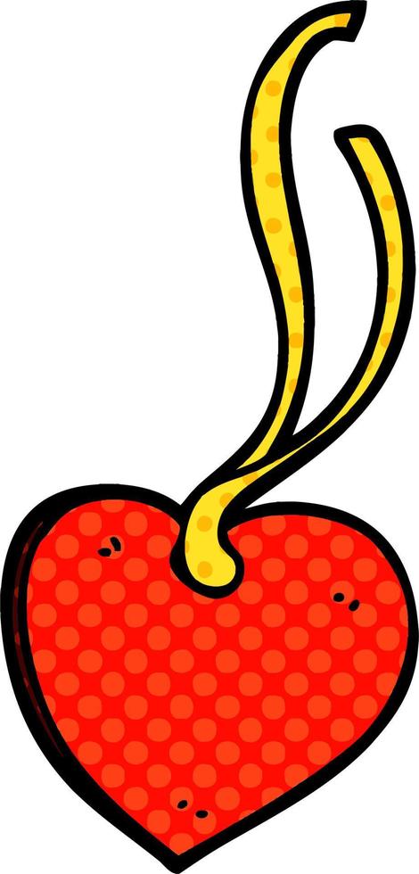 cartoon doodle heart tag vector