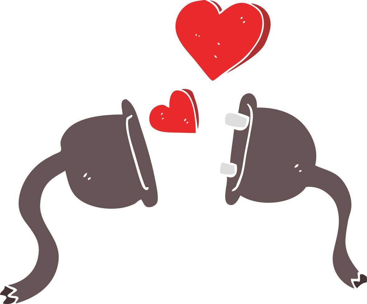 flat color illustration of a cartoon electrical plugs vector
