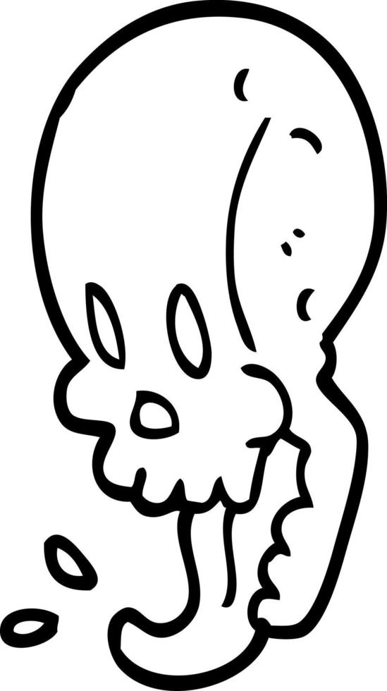 line drawing cartoon gross skull 12209414 Vector Art at Vecteezy