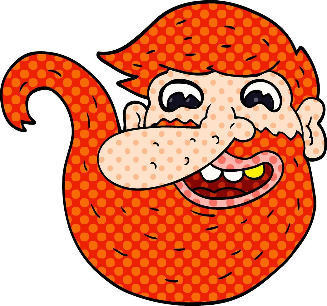 cartoon doodle man with ginger beard vector