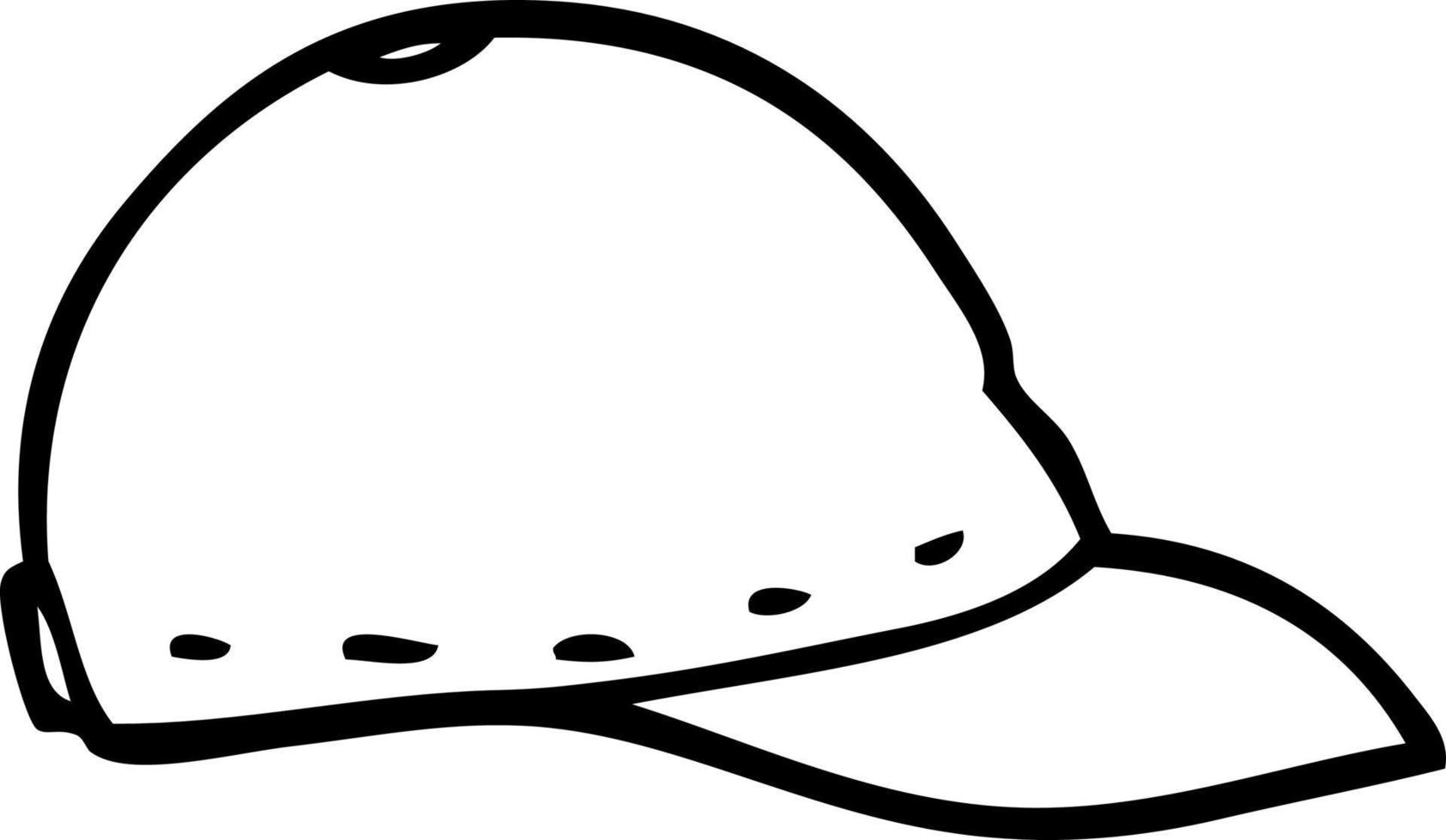 line drawing cartoon baseball cap vector