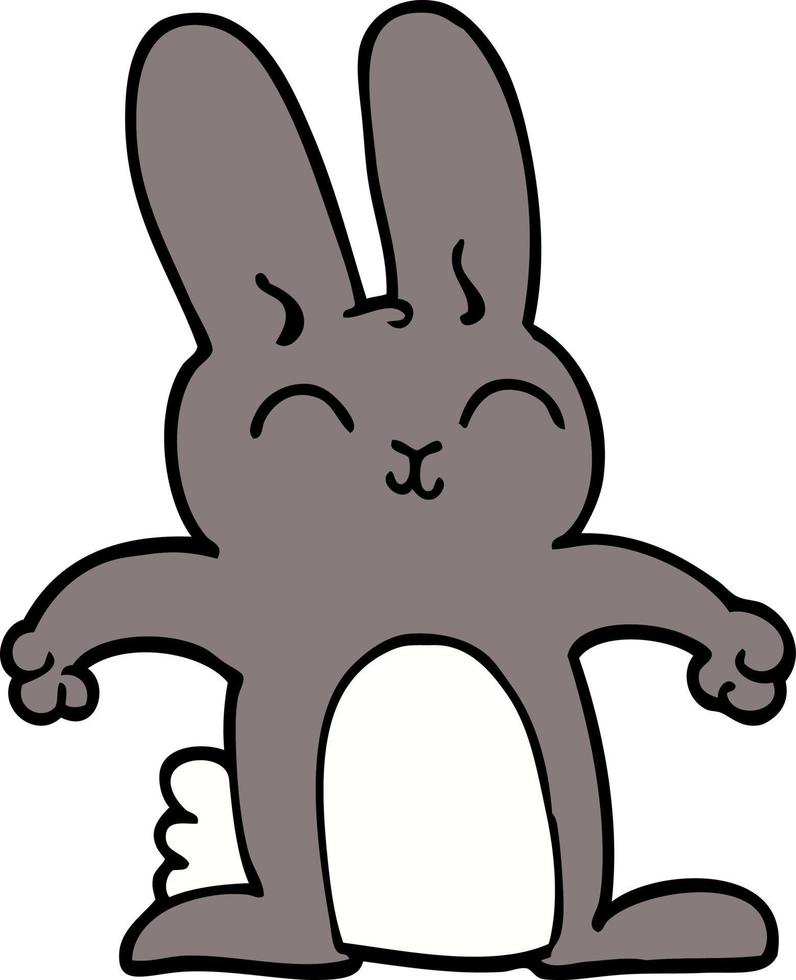 cartoon doodle grey rabbit vector