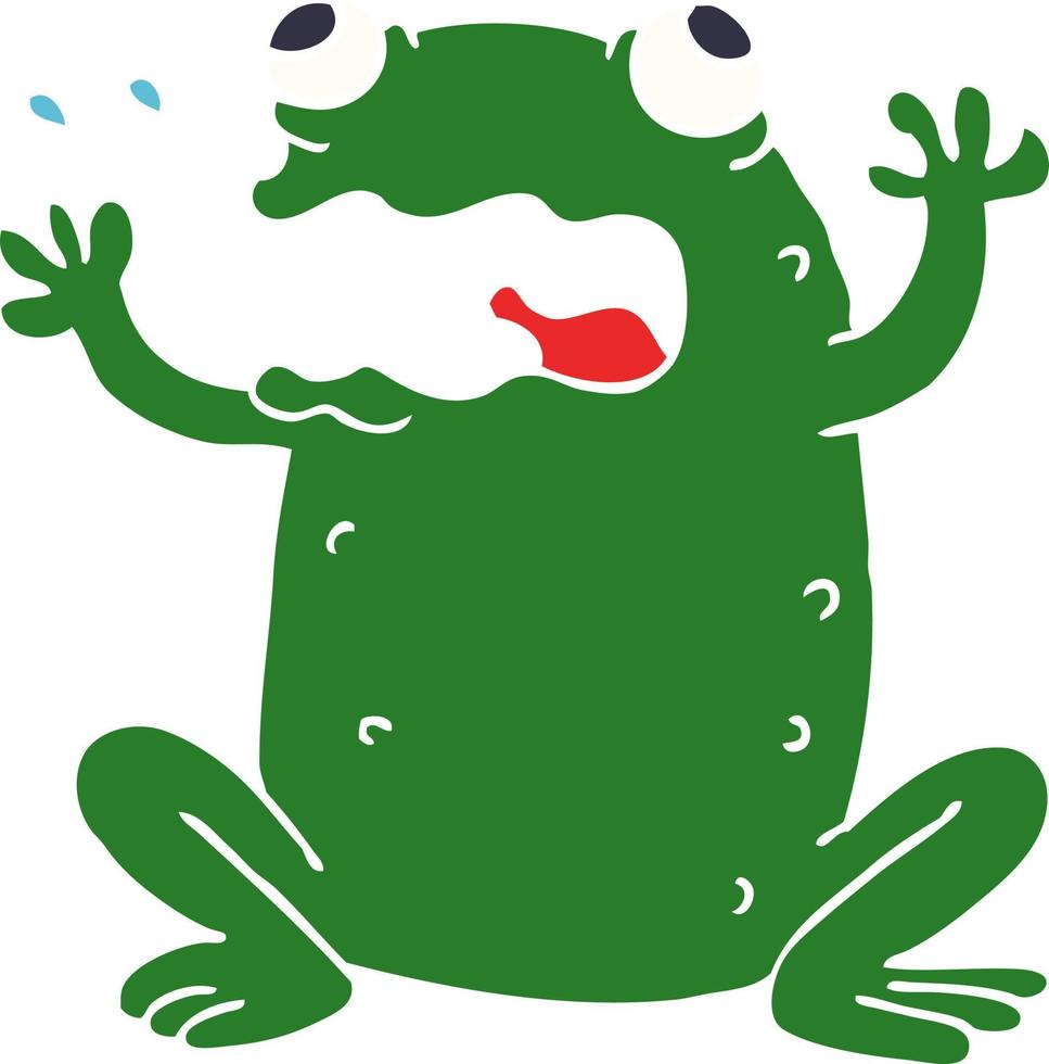 cartoon doodle burping toad vector