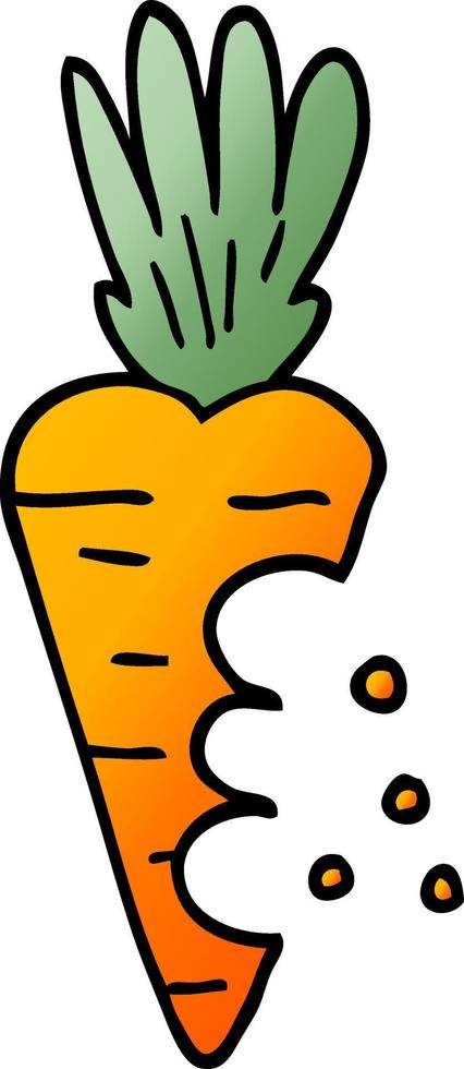 cartoon doodle carrot with bite marks vector