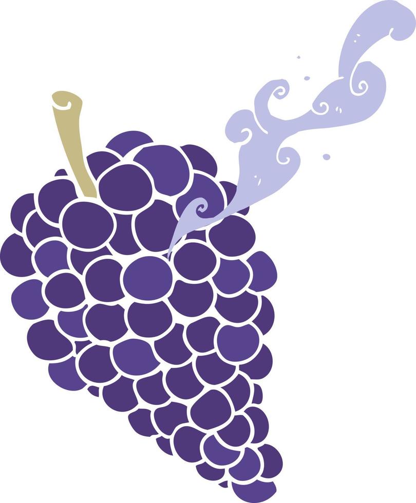 ilustración de color plano de una caricatura de uvas vector