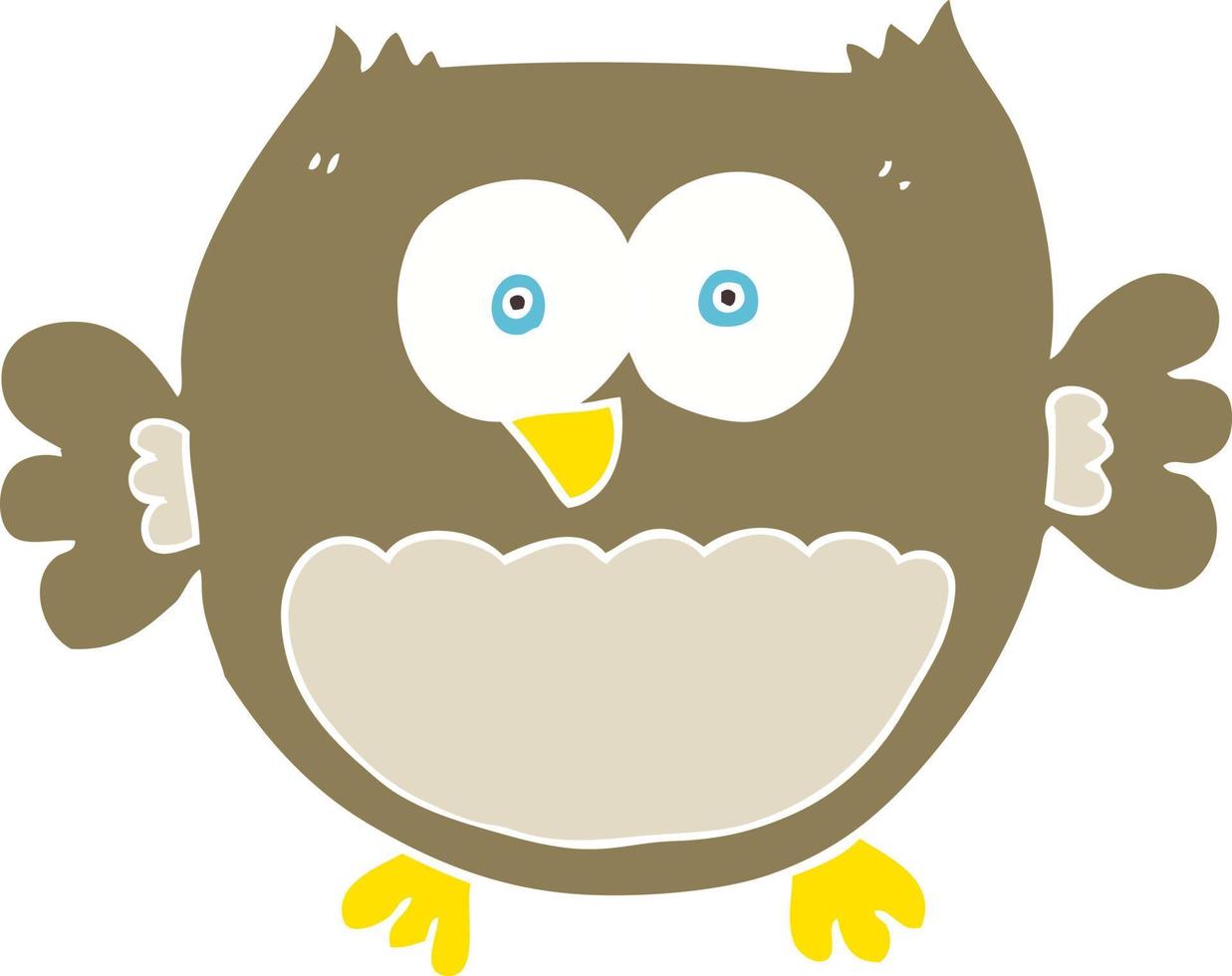 flat color illustration of a cartoon owl vector