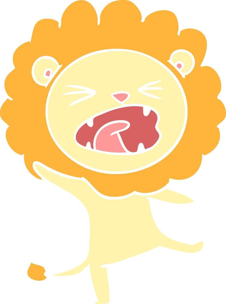 flat color style cartoon lion vector