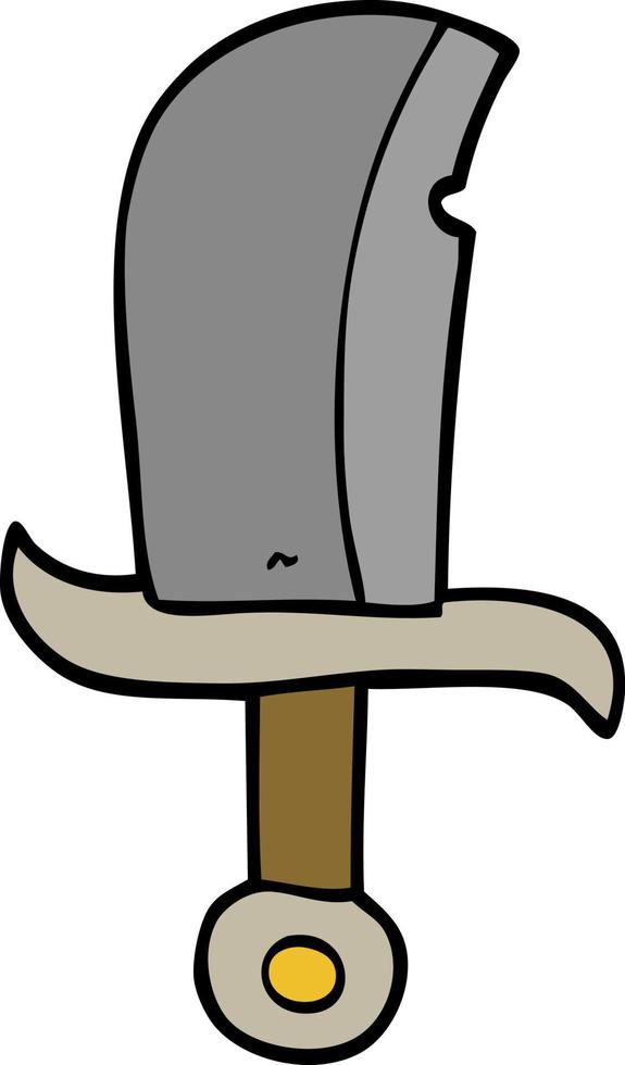 cartoon doodle dagger vector