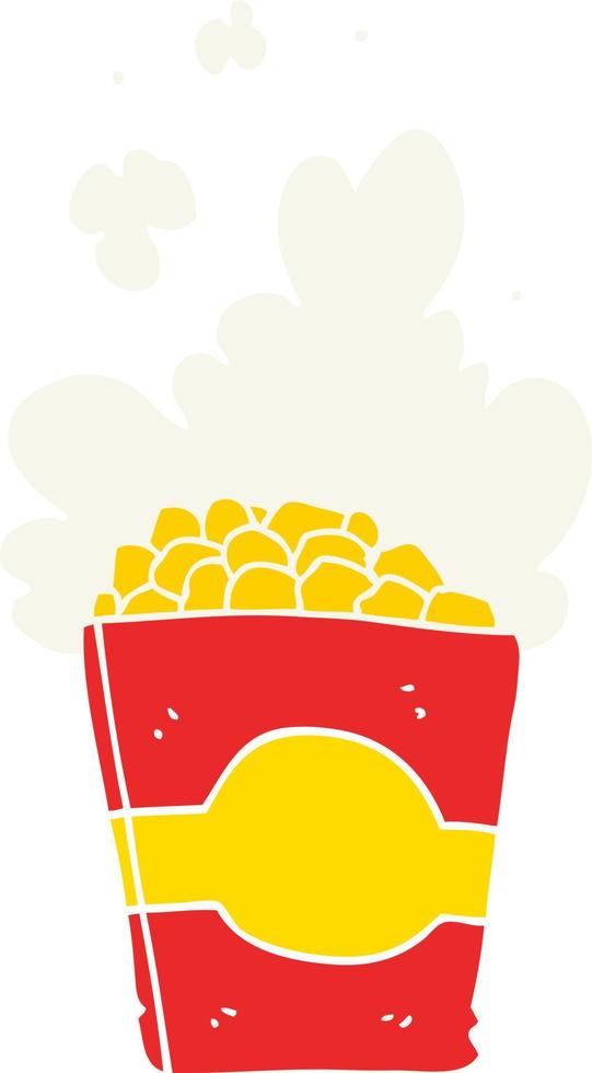 flat color style cartoon popcorn vector