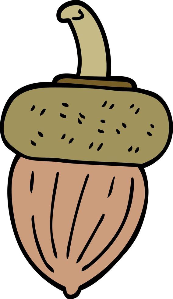 cartoon doodle acorn vector