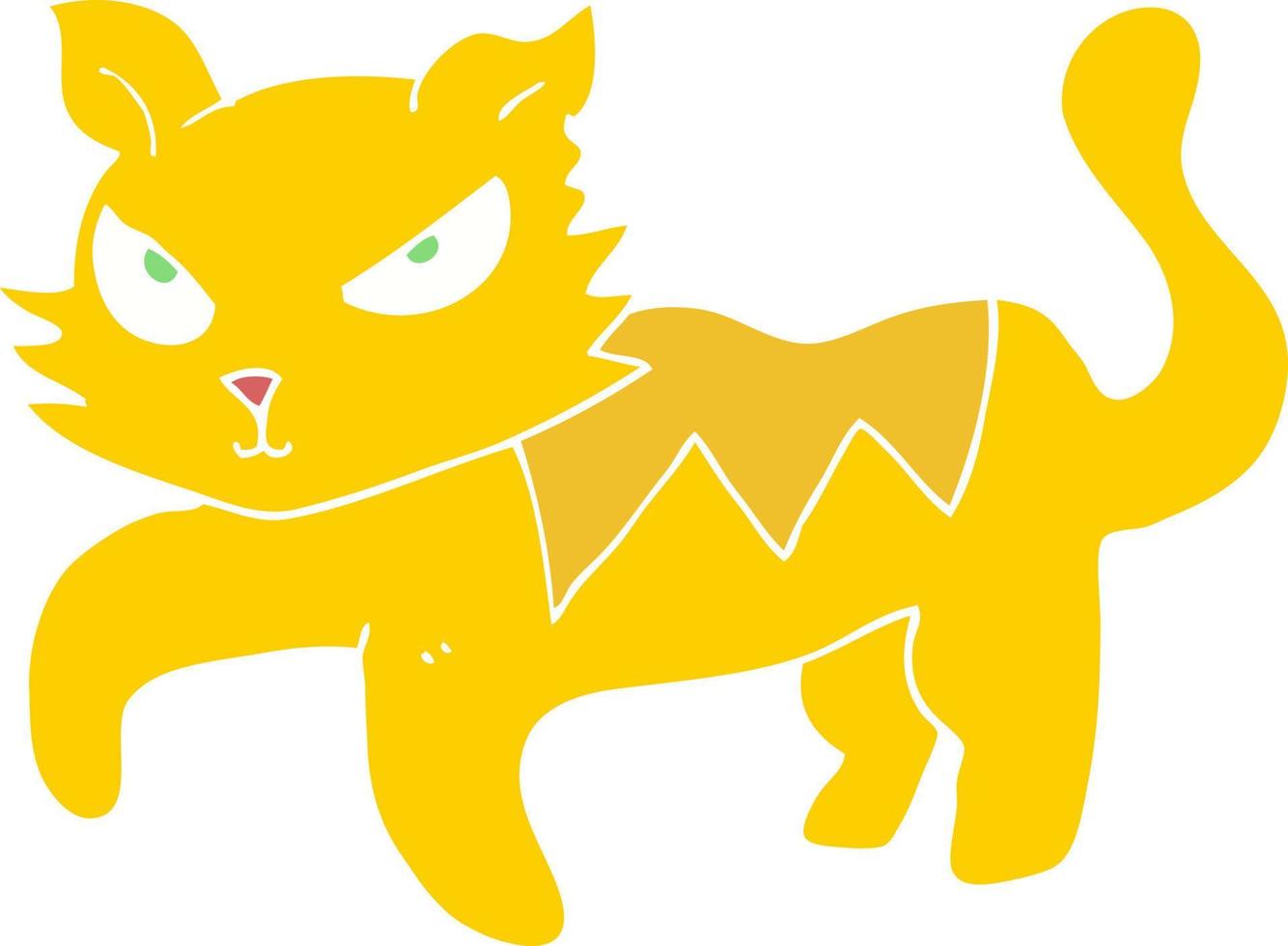 flat color illustration of a cartoon cat vector