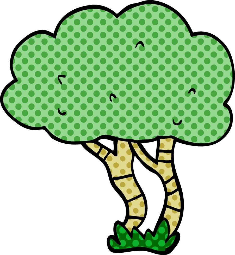 cartoon doodle tree vector