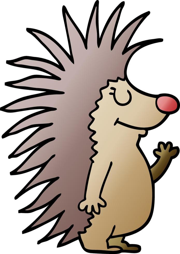 cartoon doodle spiky hedgehog vector