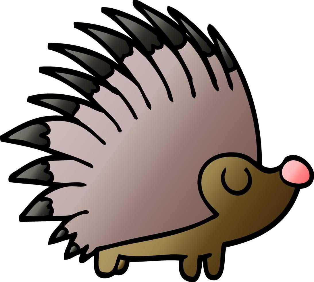 cartoon doodle spiky hedgehog vector