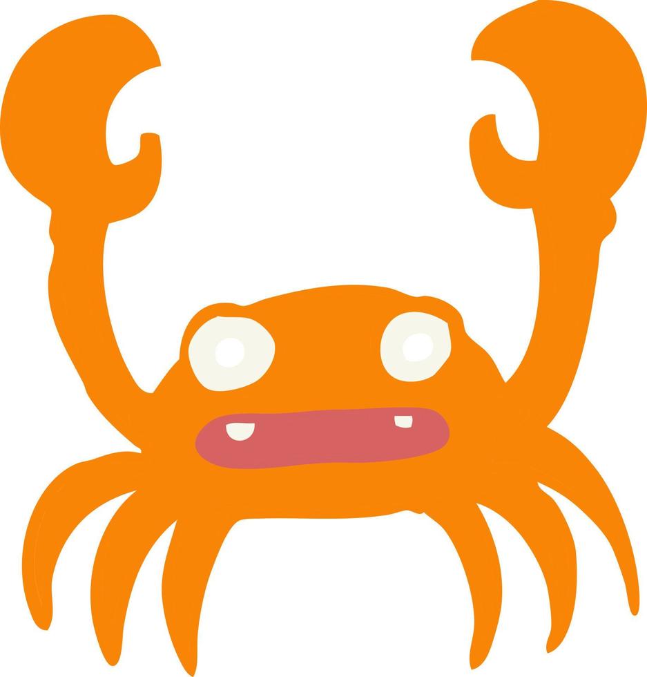 flat color style cartoon crab vector