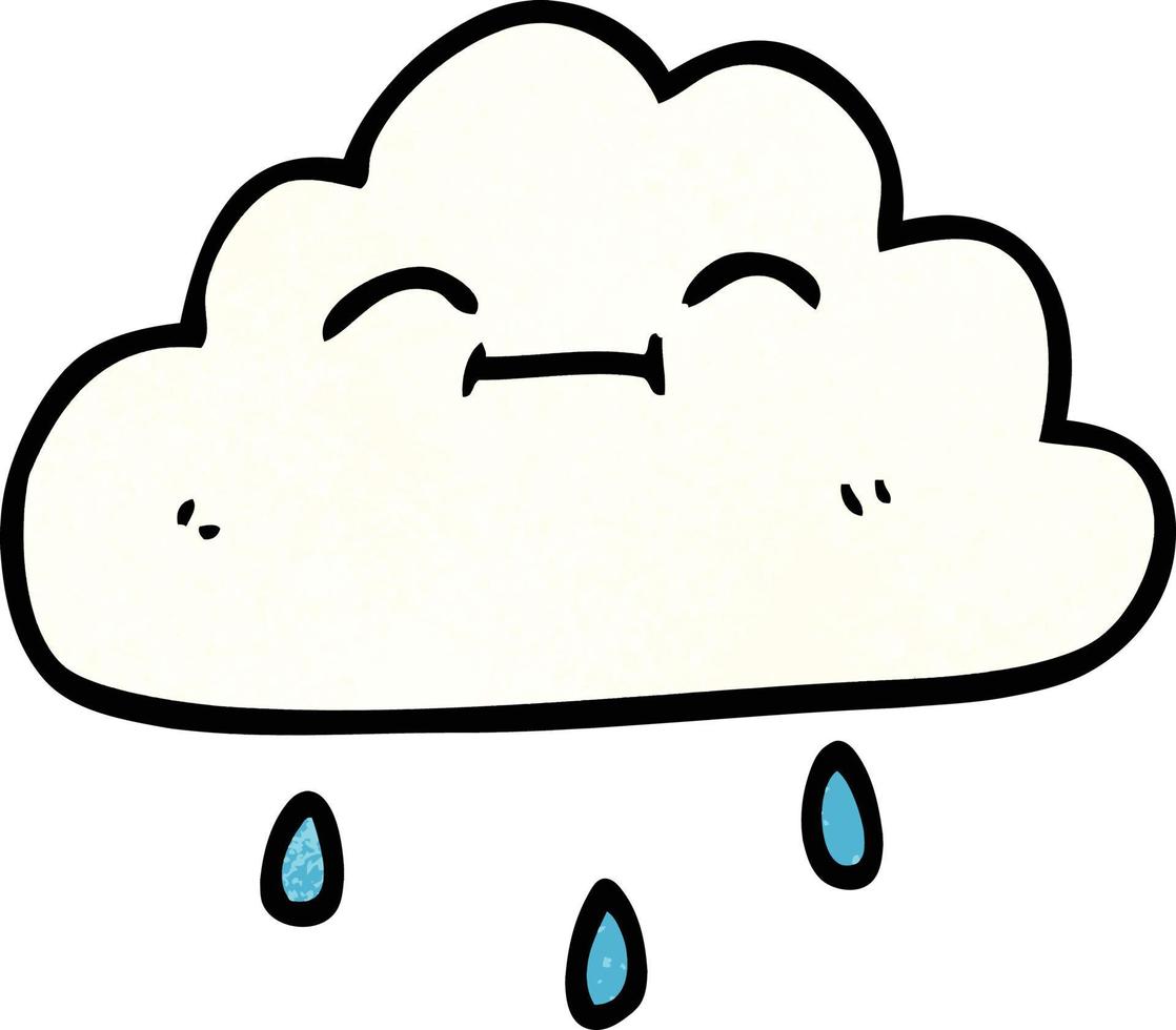 cartoon doodle happy rain cloud vector