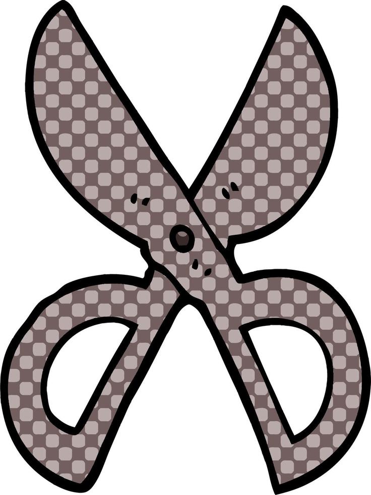 cartoon doodle open scissors vector