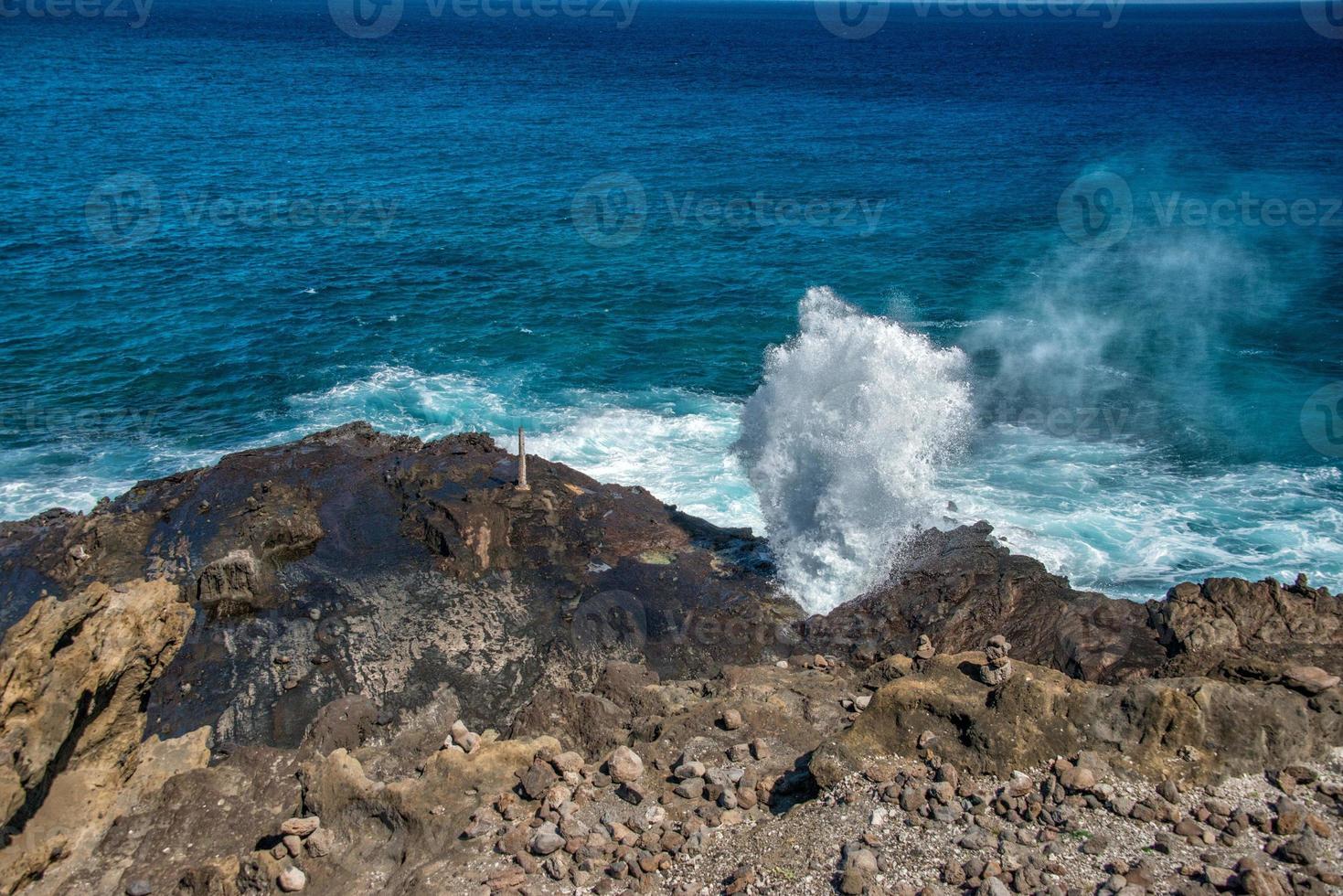 blow hole in hawaii oahu photo