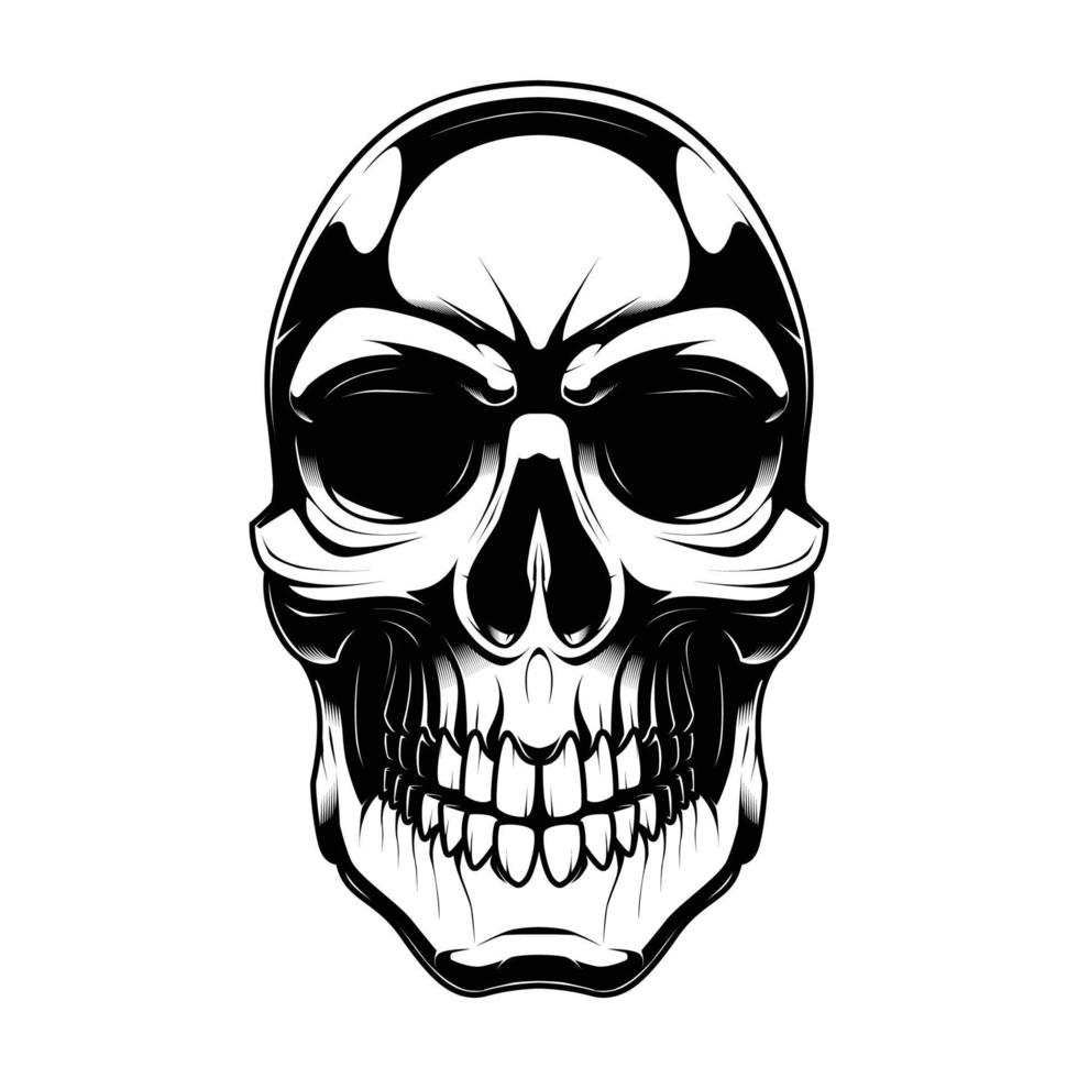 Skull Black and White Vector
