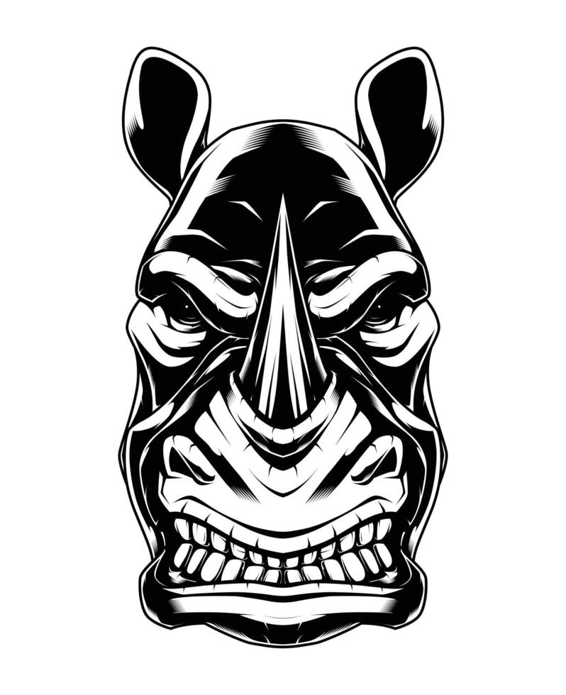 Rhinoceros Black and White Vector