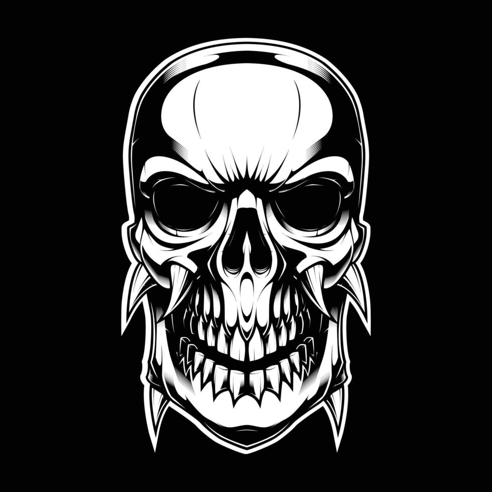 Skull with a lot of teeth vector illustration design