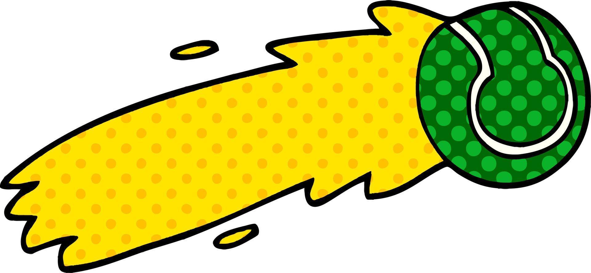 cartoon doodle flying tennis ball vector