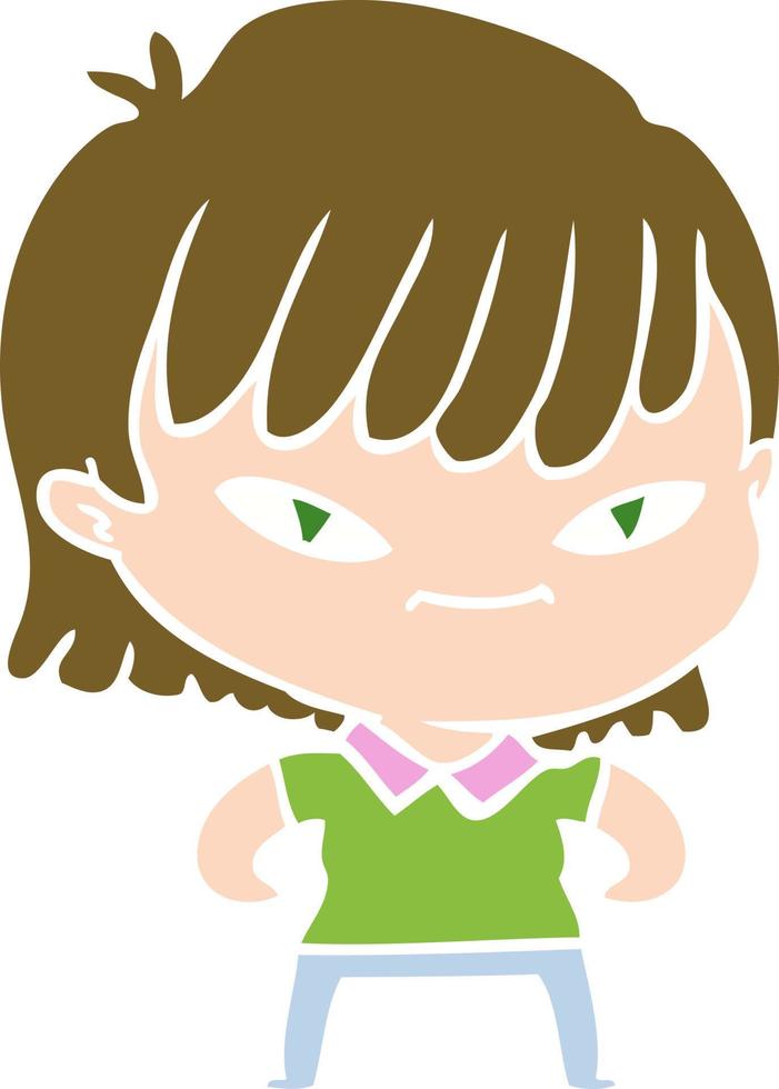 flat color style cartoon woman vector