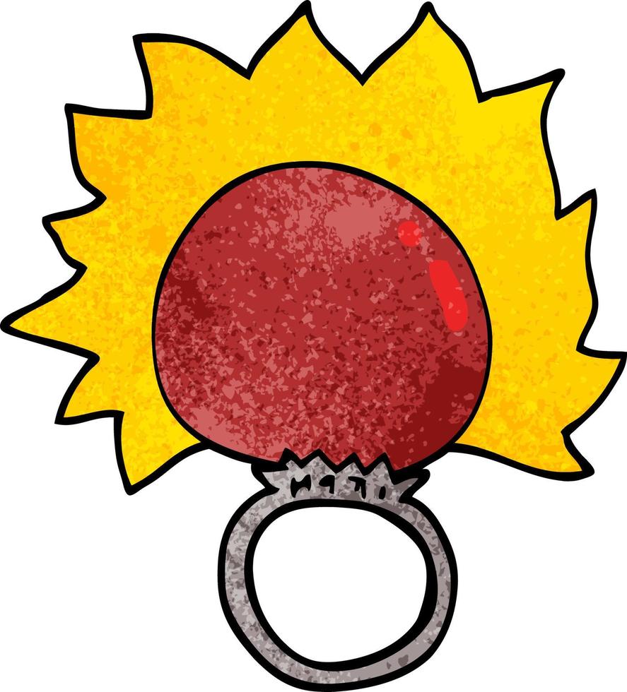 cartoon doodle fire ball ring vector