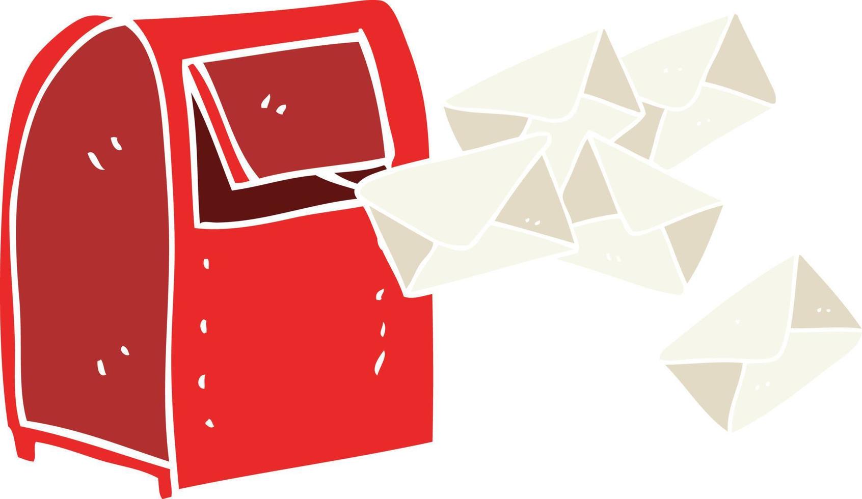 flat color illustration of a cartoon mailbox vector