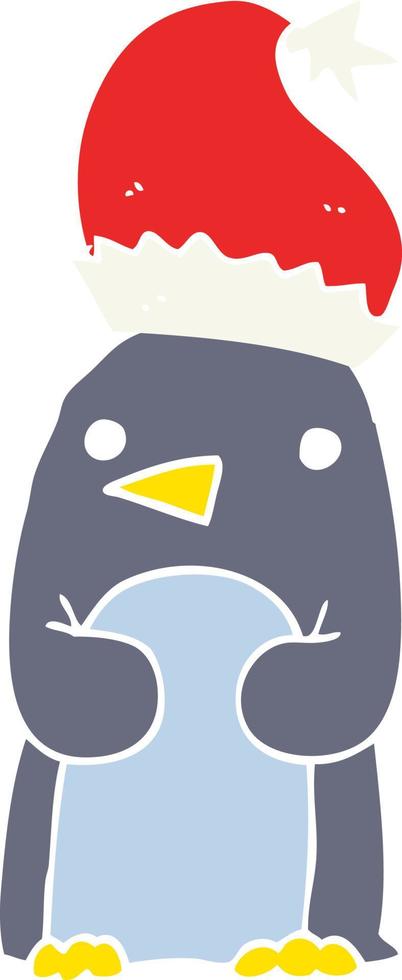 cute christmas penguin vector