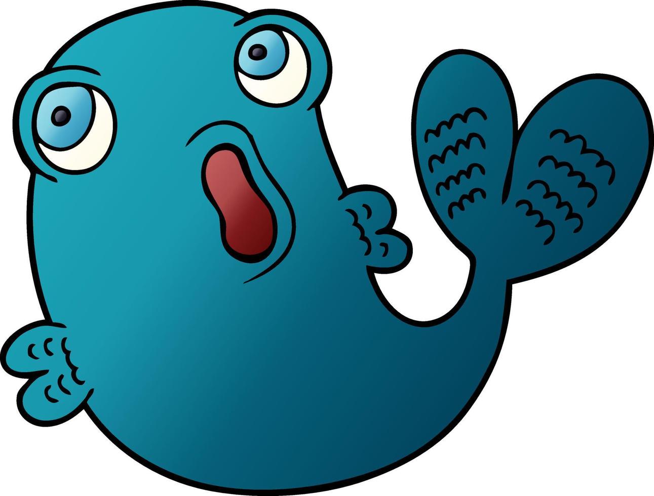 cartoon doodle of a fish vector