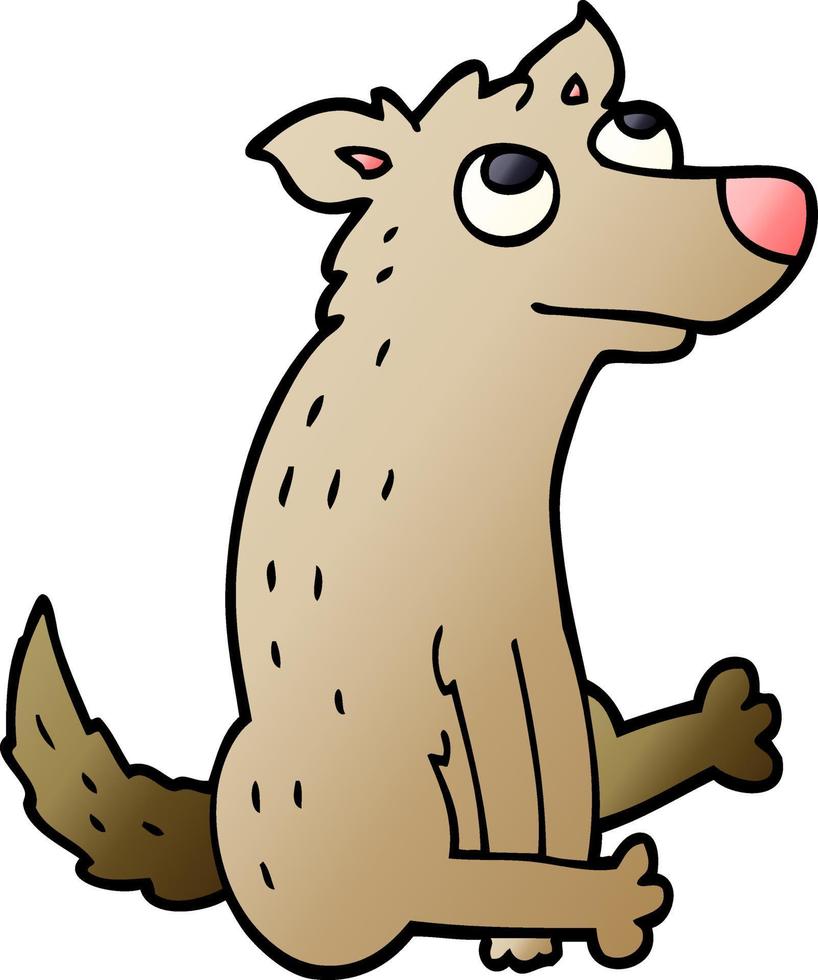 cartoon doodle dog sitting vector