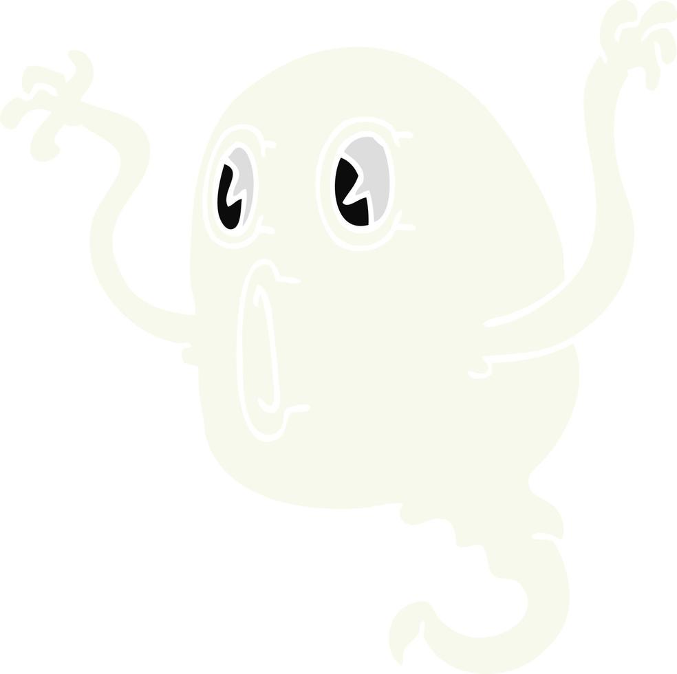 spooky cartoon doodle ghost vector