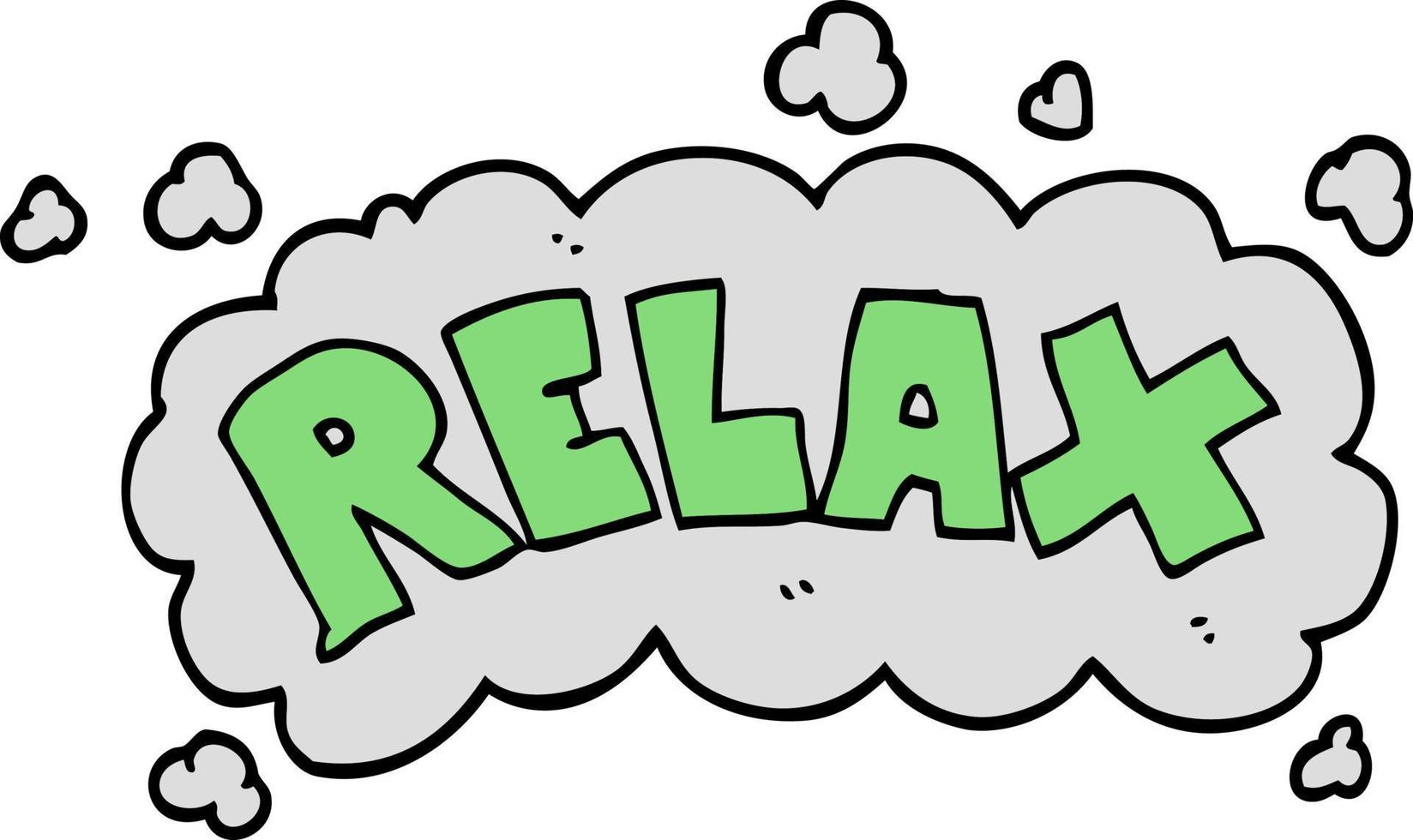 cartoon doodle relax symbol vector