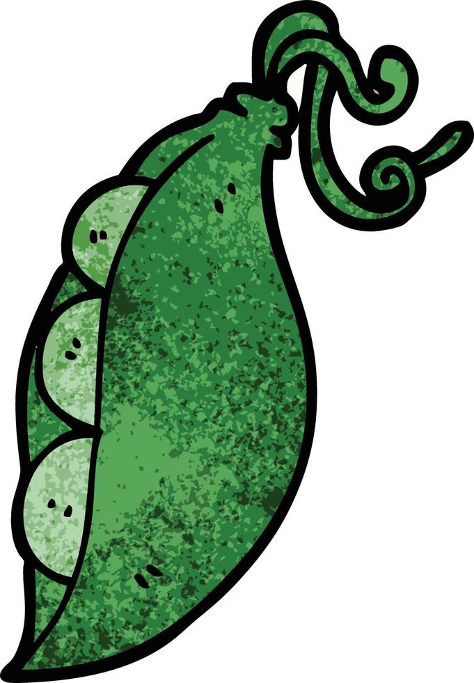 cartoon doodle peas in pod vector