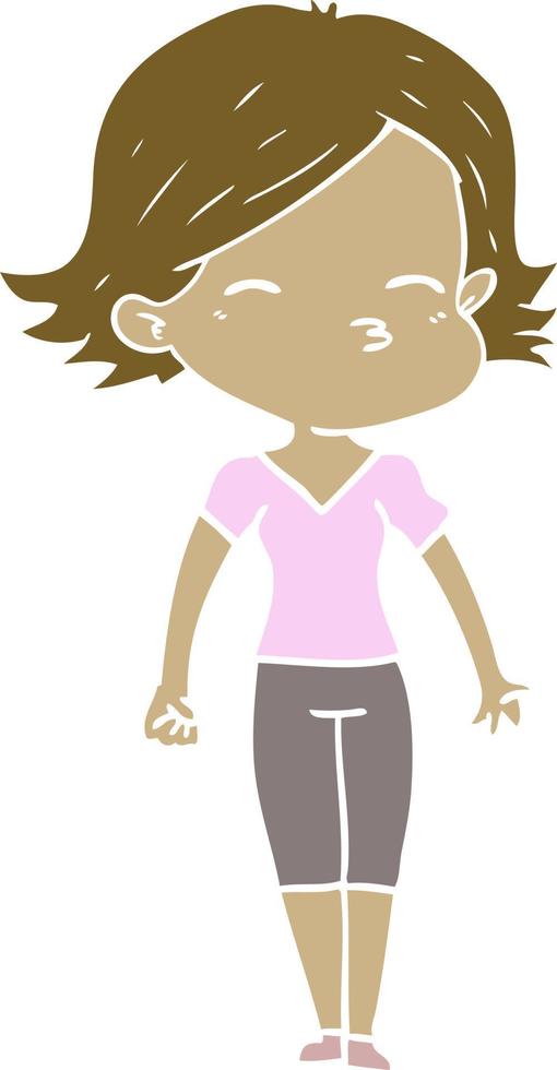 mujer de dibujos animados de estilo de color plano vector