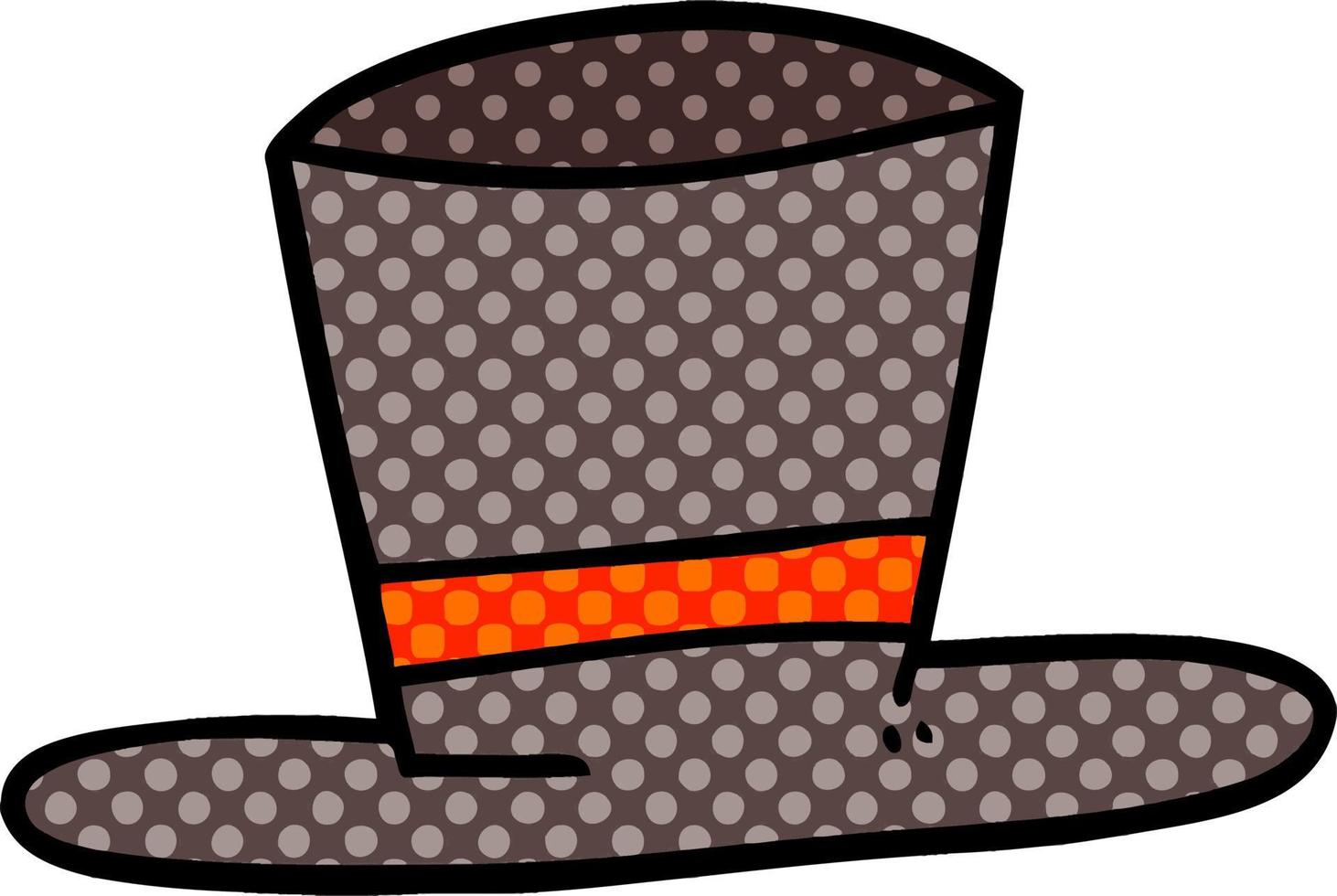 cartoon doodle top hat vector