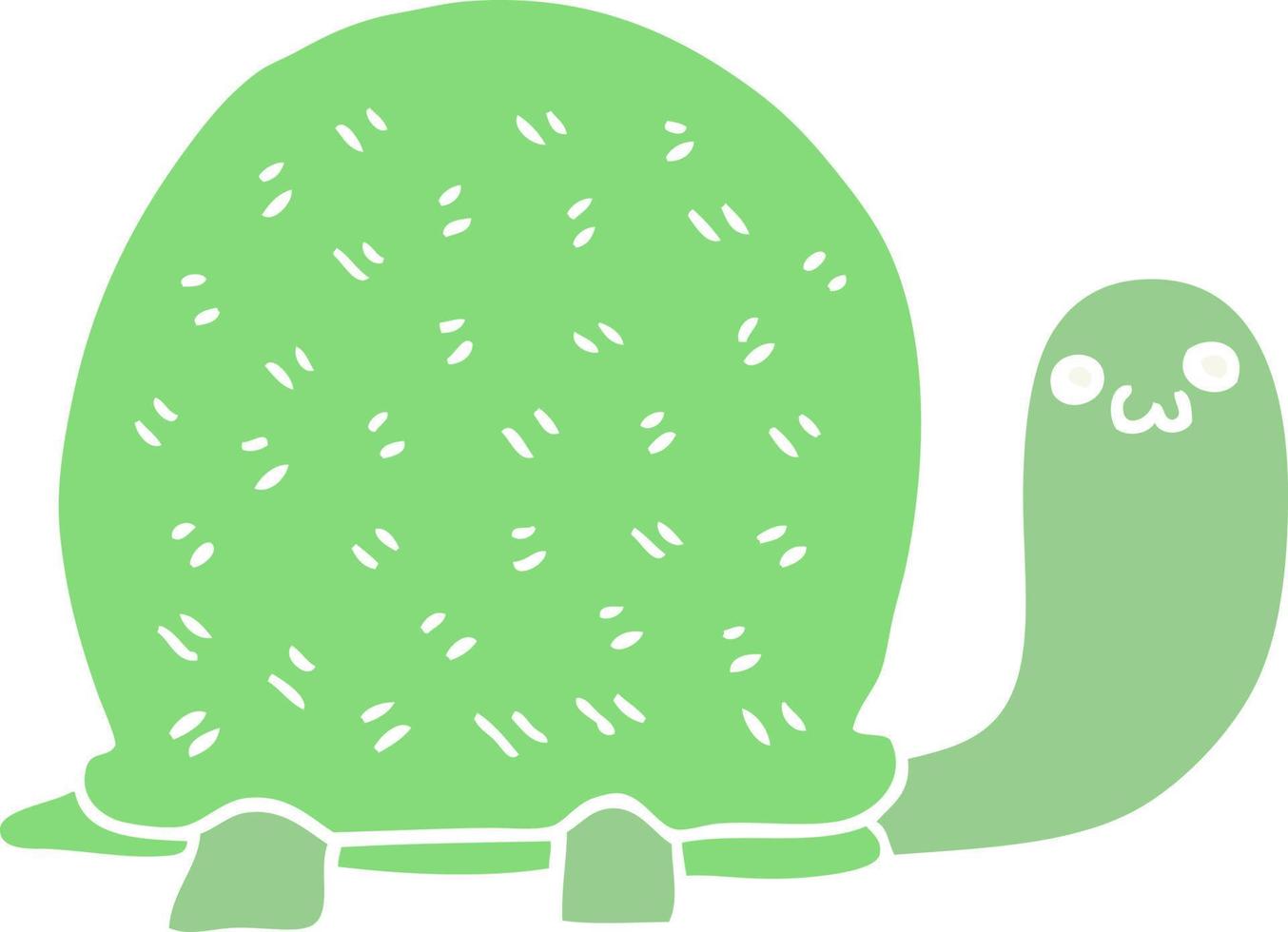 linda tortuga de dibujos animados de estilo de color plano vector