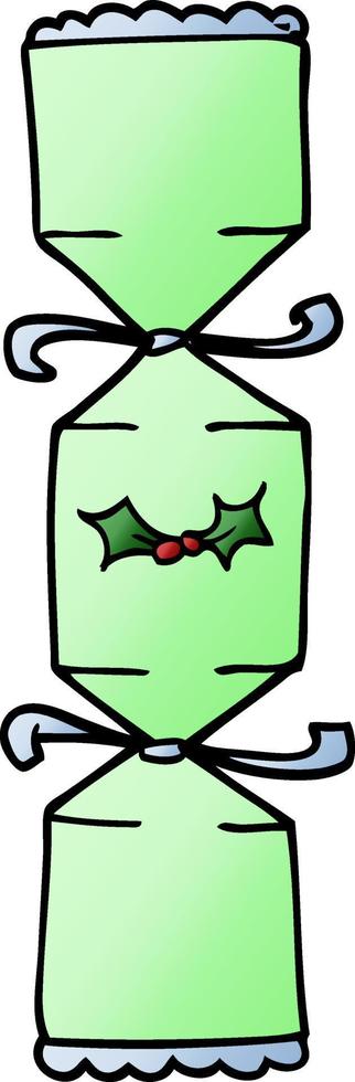 cartoon doodle christmas cracker vector