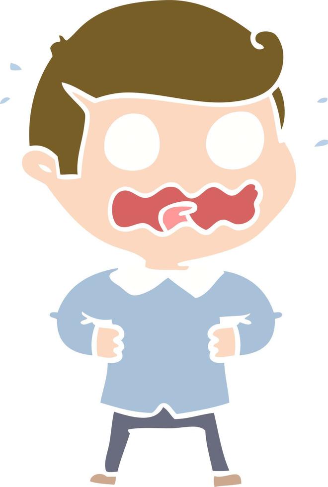 flat color style cartoon man totally stressed out vector