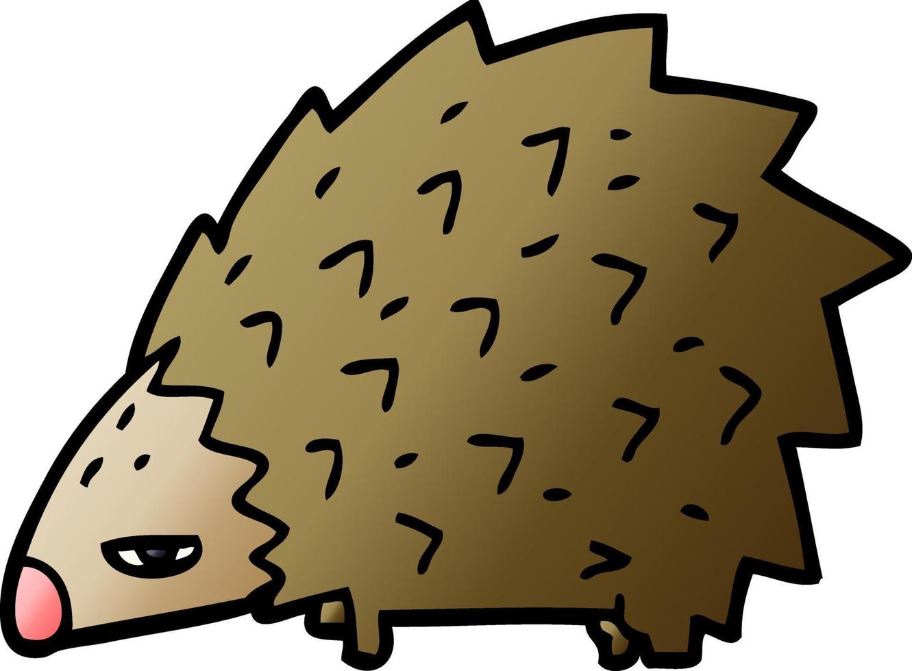 cartoon doodle angry hedgehog vector
